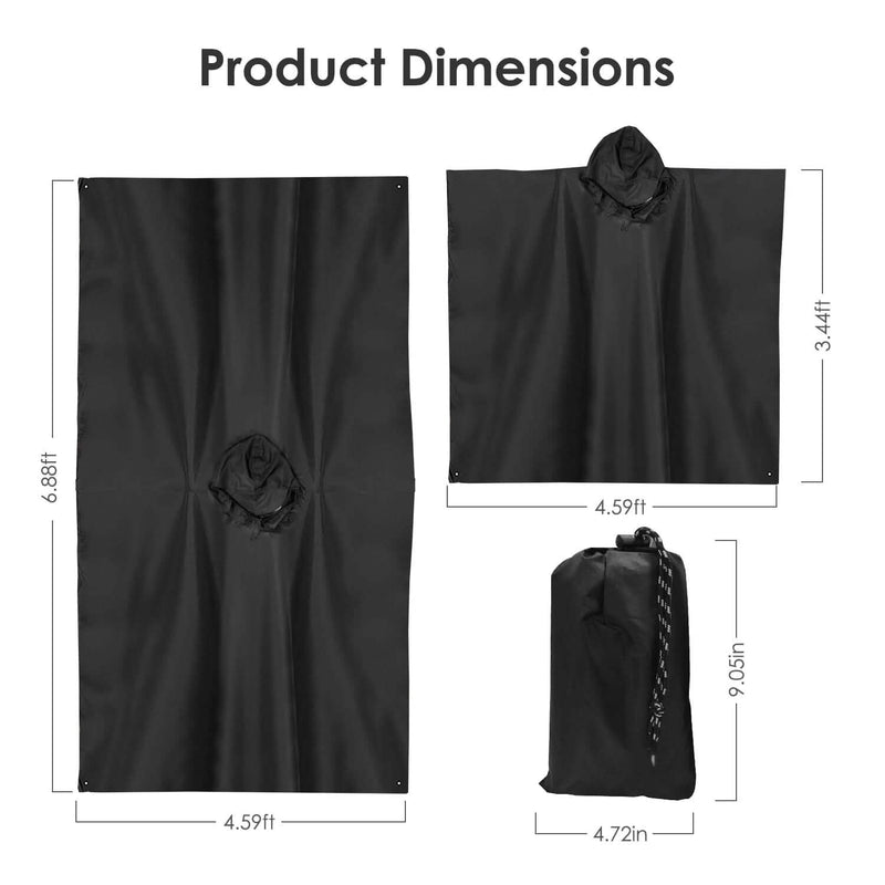 Unisex Hooded Rain Poncho with Pocket Sports & Outdoors - DailySale