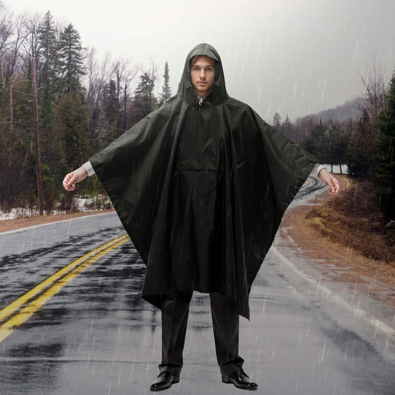 Unisex Hooded Rain Poncho with Pocket Sports & Outdoors - DailySale