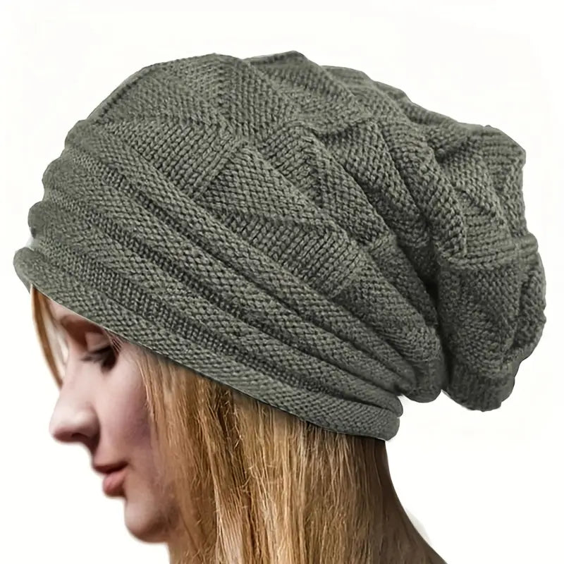 Unisex Oversized Knitted Baggy Beanie Sports & Outdoors Light Gray - DailySale