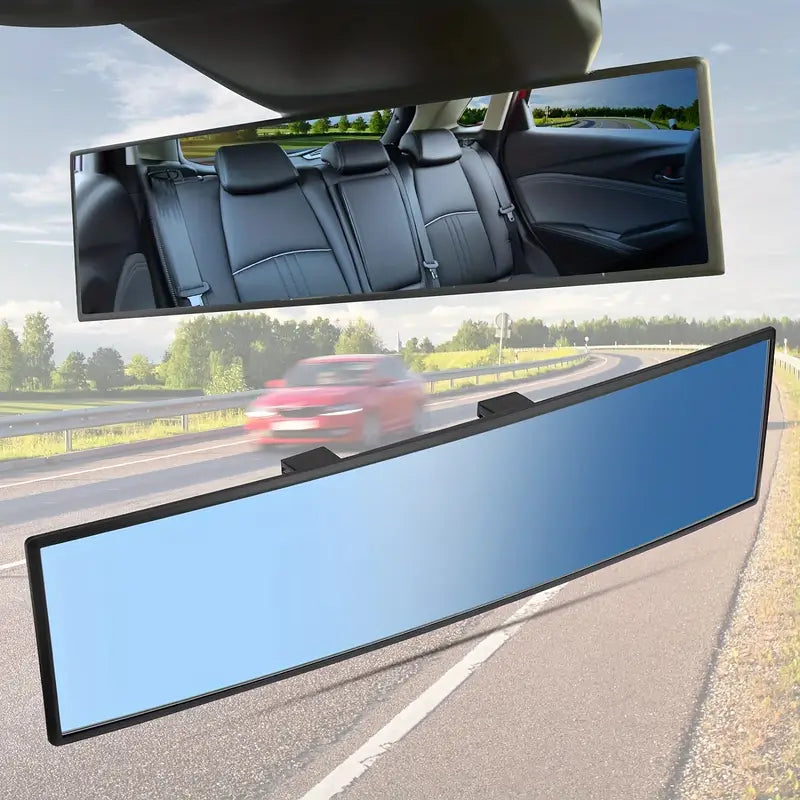 Universal 11.81 Inch Panoramic Convex Rearview Interior Clip-on Wide Angle Mirror Automotive - DailySale