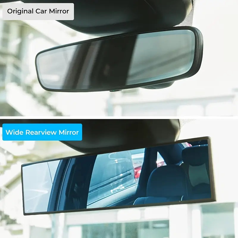 Universal 11.81 Inch Panoramic Convex Rearview Interior Clip-on Wide Angle Mirror Automotive - DailySale