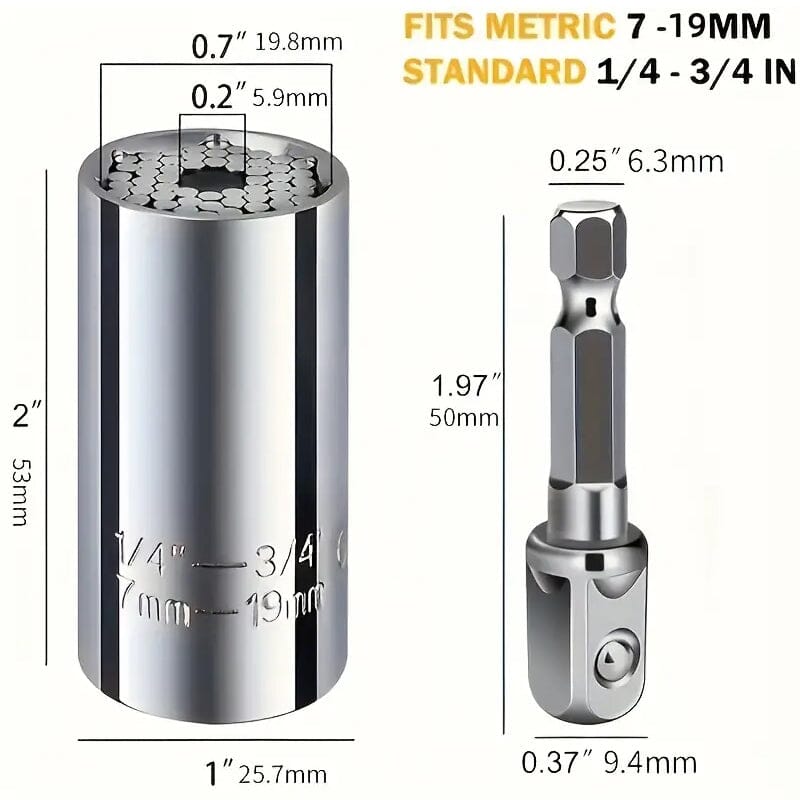 Universal Torque Wrench 7-19mm Hexagonal Multi-functional Universal Socket Home Improvement - DailySale