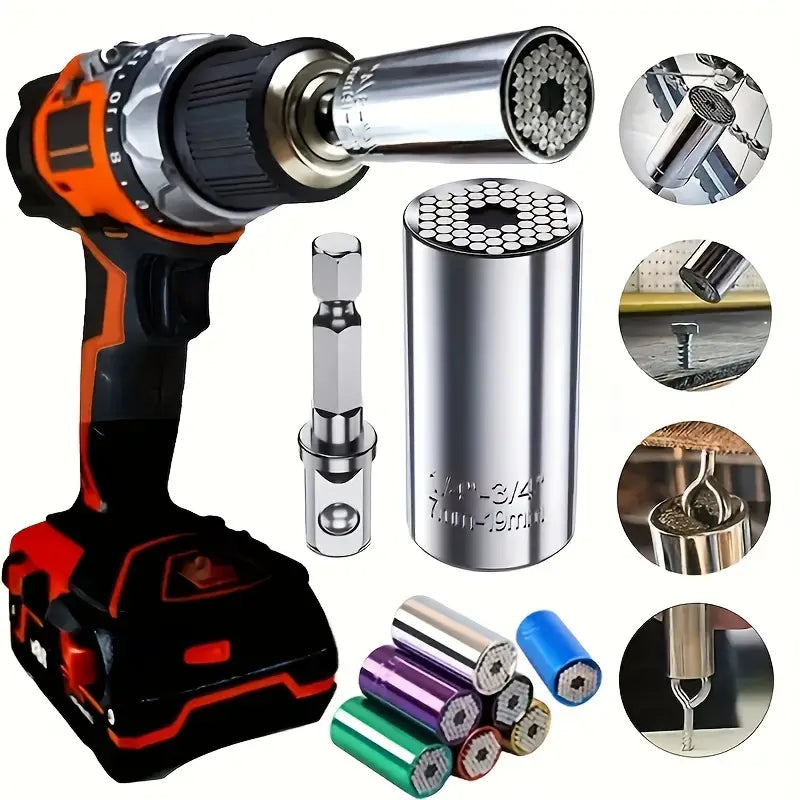 Universal Torque Wrench 7-19mm Hexagonal Multi-functional Universal Socket Home Improvement - DailySale