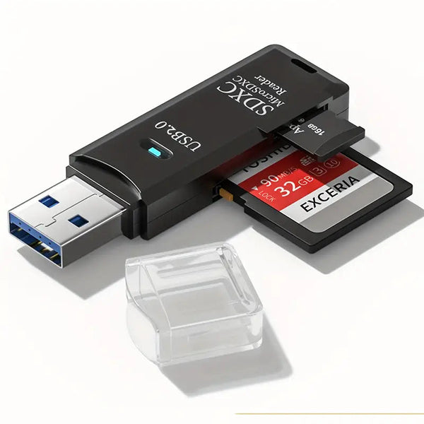 Memory Card Reader SD Micro SD and Micro USB OTG to USB 2.0 Adapter Tablet  PC