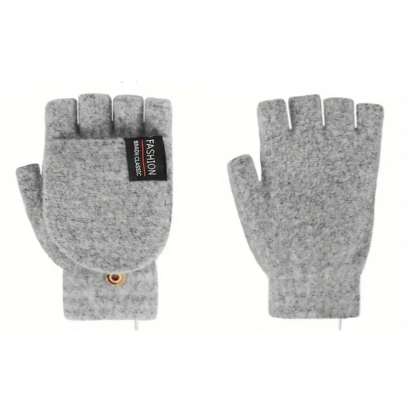 USB Electric Heating Adjustable Temperature Gloves Sports & Outdoors Gray - DailySale