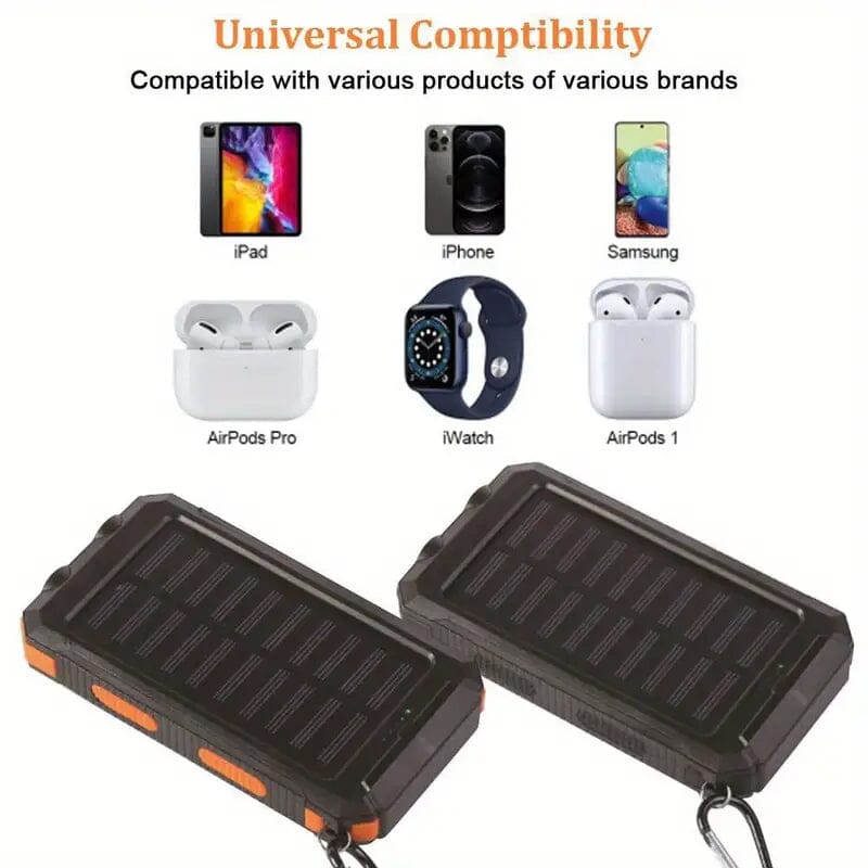 USB Portable Charger 10000mAh Solar Power Bank for Cell Phone and Laptops Mobile Accessories - DailySale