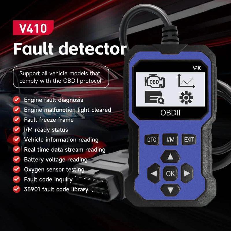 Fault detector supporting vehicles that comply with the OBDII protocol