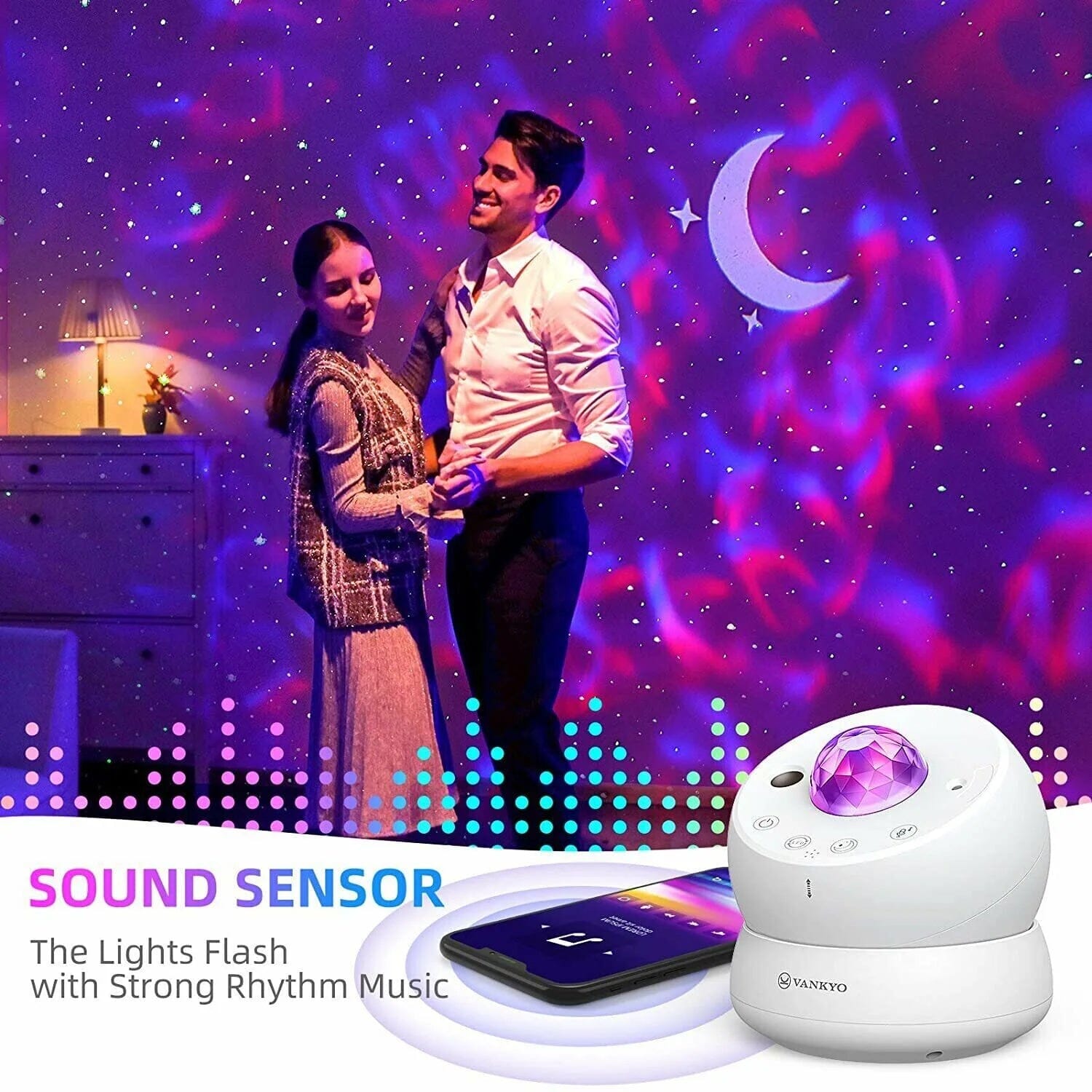 VANKYO Galaxy Smart Night Light Projector with APP and Voice Control Indoor Lighting - DailySale