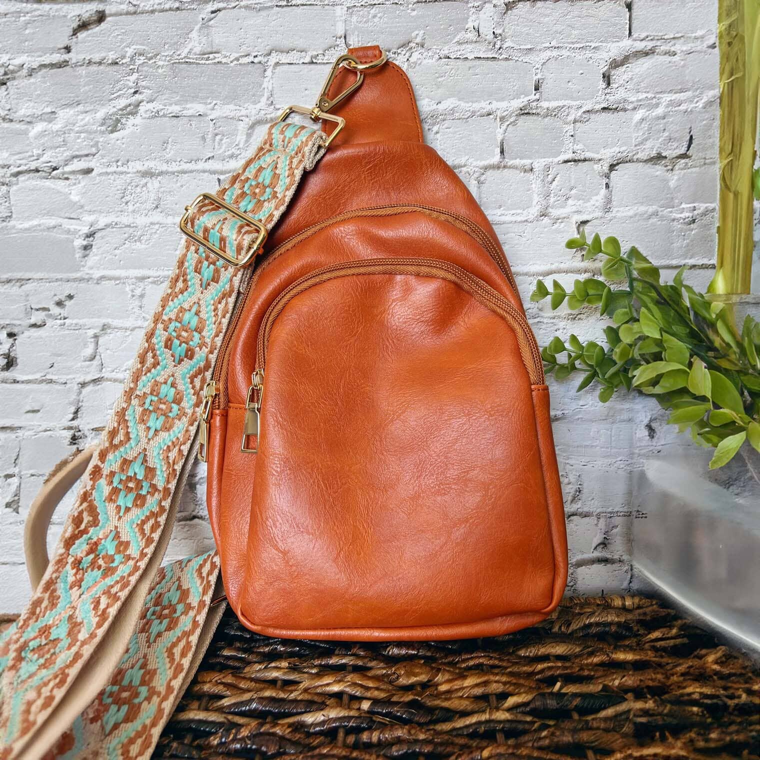 Vegan Leather Crossbody Shoulder Sling Bag with Credit Card Slots Bags & Travel Camel - DailySale