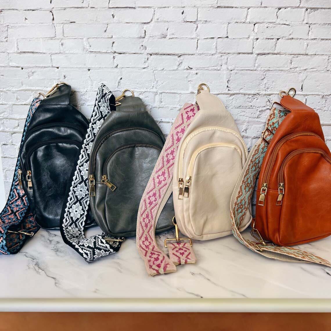 Vegan Leather Crossbody Shoulder Sling Bag with Credit Card Slots Bags & Travel - DailySale