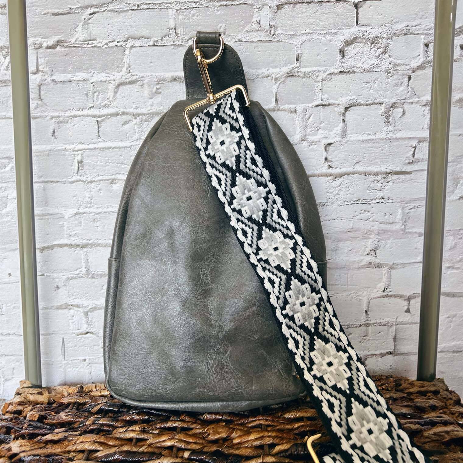 Vegan Leather Crossbody Shoulder Sling Bag with Credit Card Slots Bags & Travel Gray - DailySale