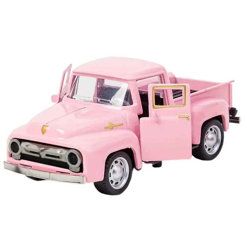 Vintage Mini Diecast Truck Christmas Metal Farmhouse Decorative Tabletop Storage Toys & Games Pink - DailySale