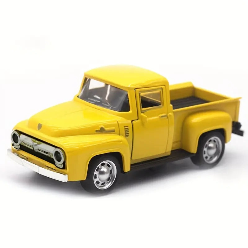 Vintage Mini Diecast Truck Christmas Metal Farmhouse Decorative Tabletop Storage Toys & Games Yellow - DailySale