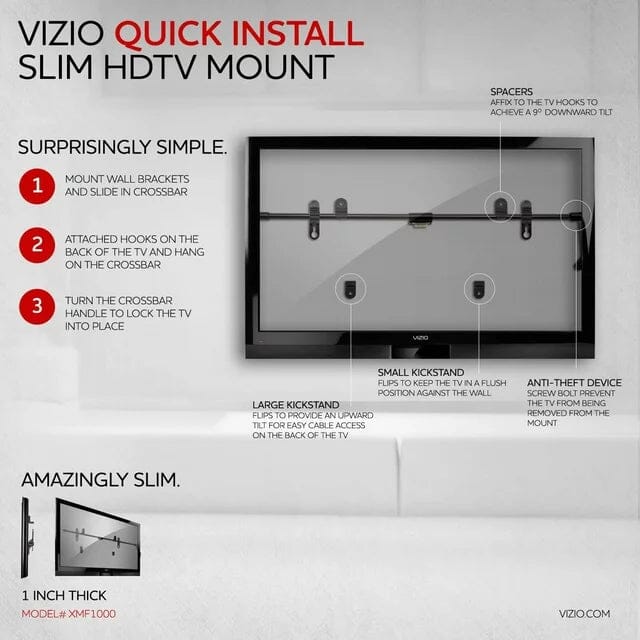 VIZIO XMF1000 Wall Mount for Flat Panel Display TV & Video - DailySale