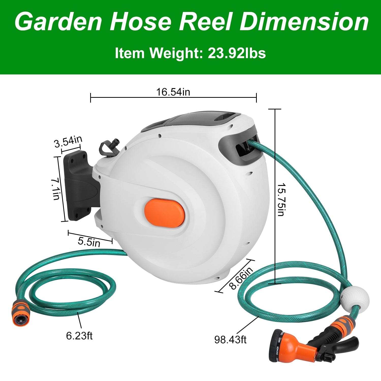 Wall Mounted Automatic Retractable Garden Hose Reel Garden & Patio - DailySale