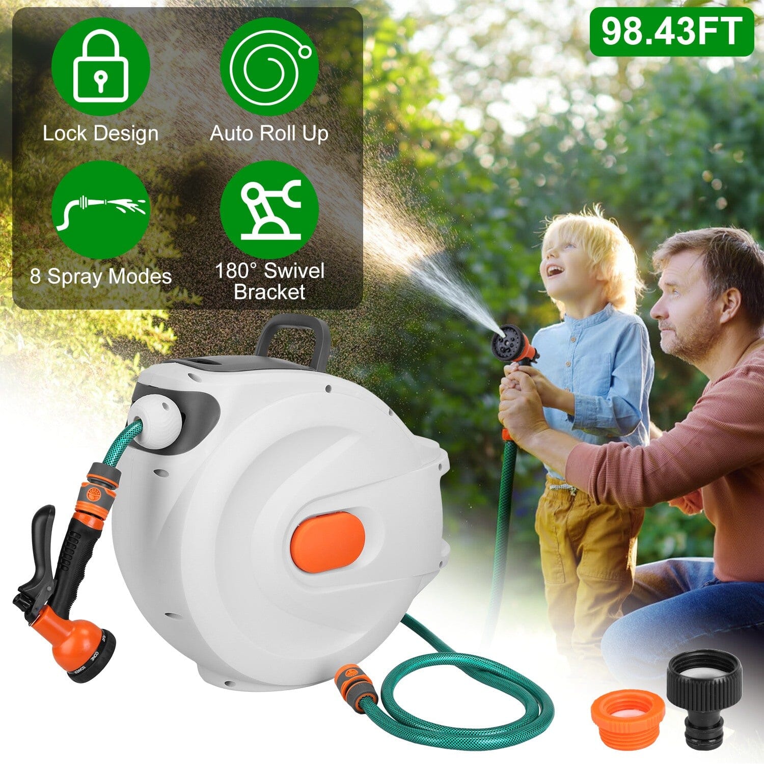 Wall Mounted Automatic Retractable Garden Hose Reel Garden & Patio - DailySale