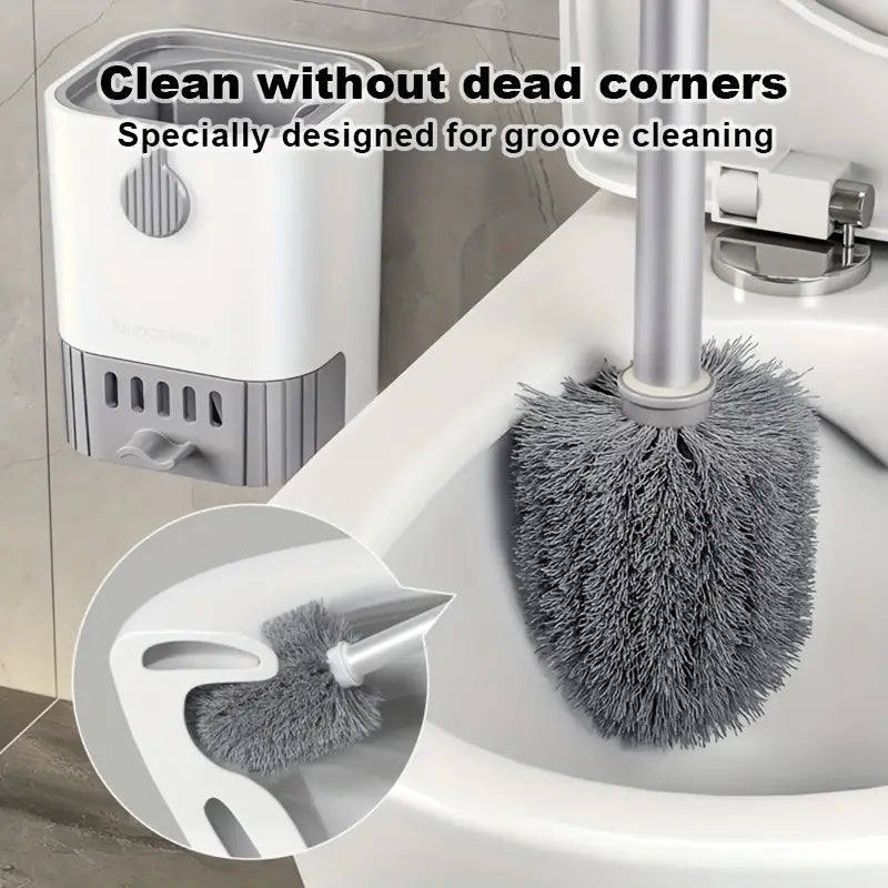 Wall Mounted Long Handle Toilet Cleaning Brush With Holder Bath - DailySale