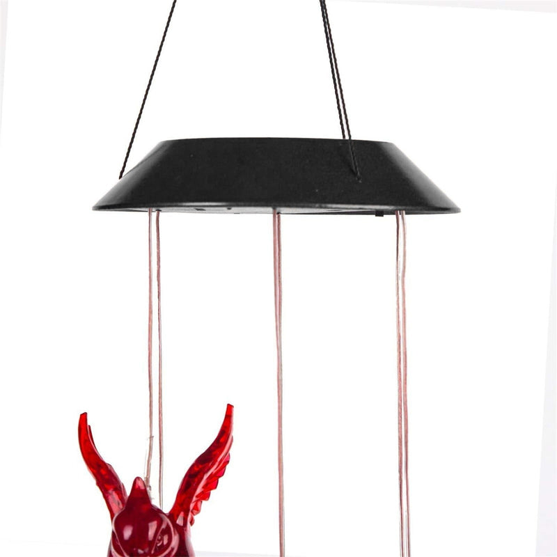 Size guide: 29 inches overall, 18 inch chime drop, 5 inch canopy, 3.2 inch birds