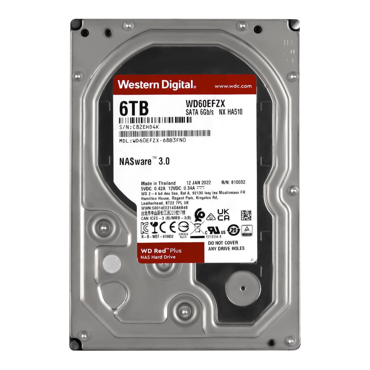 Western Digital Red Plus 6TB 5.4K 128MB SATA III 3.5'' WD60EFZX NX HA5