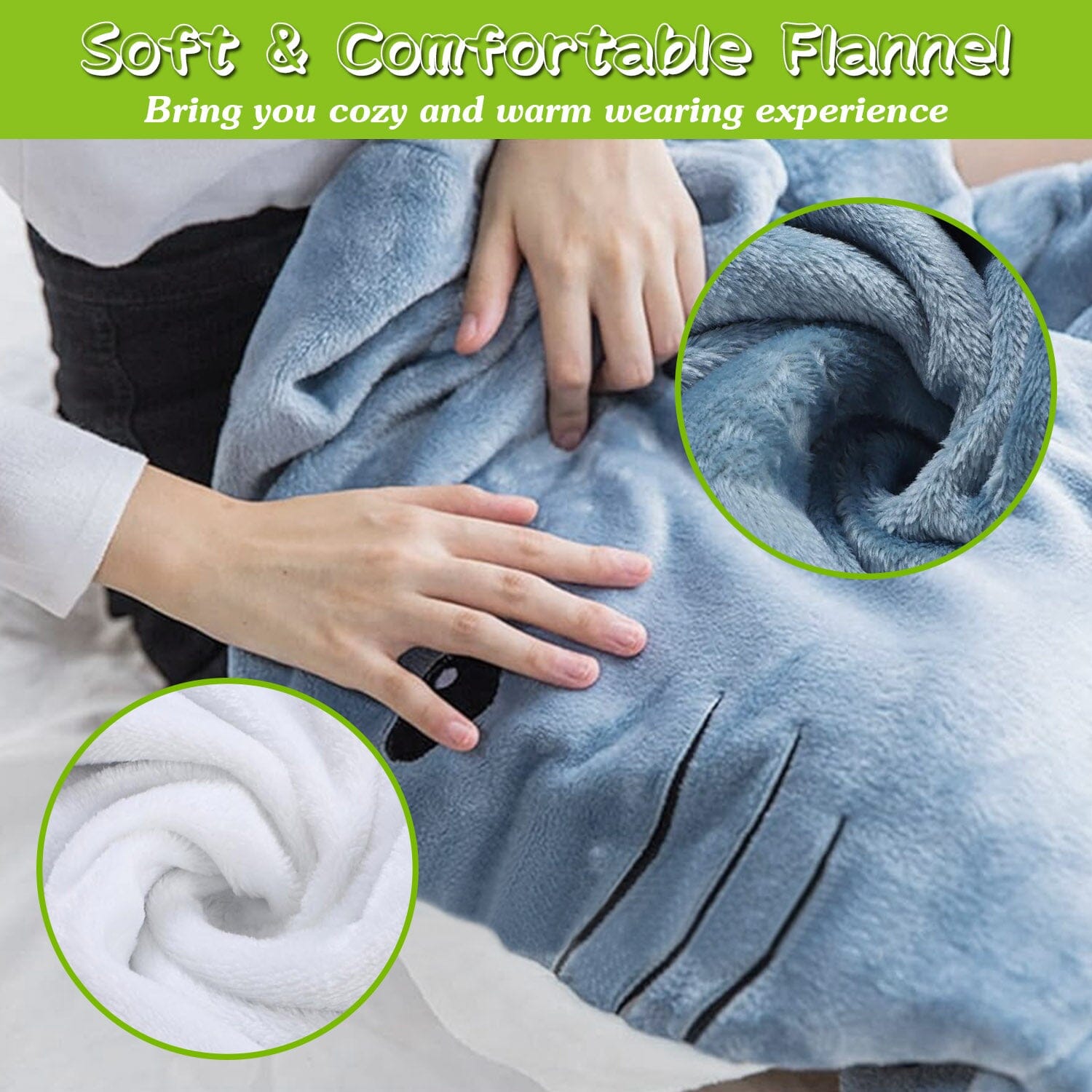 Wearable Shark Sleeping Bag Onezie with Zipper Bedding - DailySale