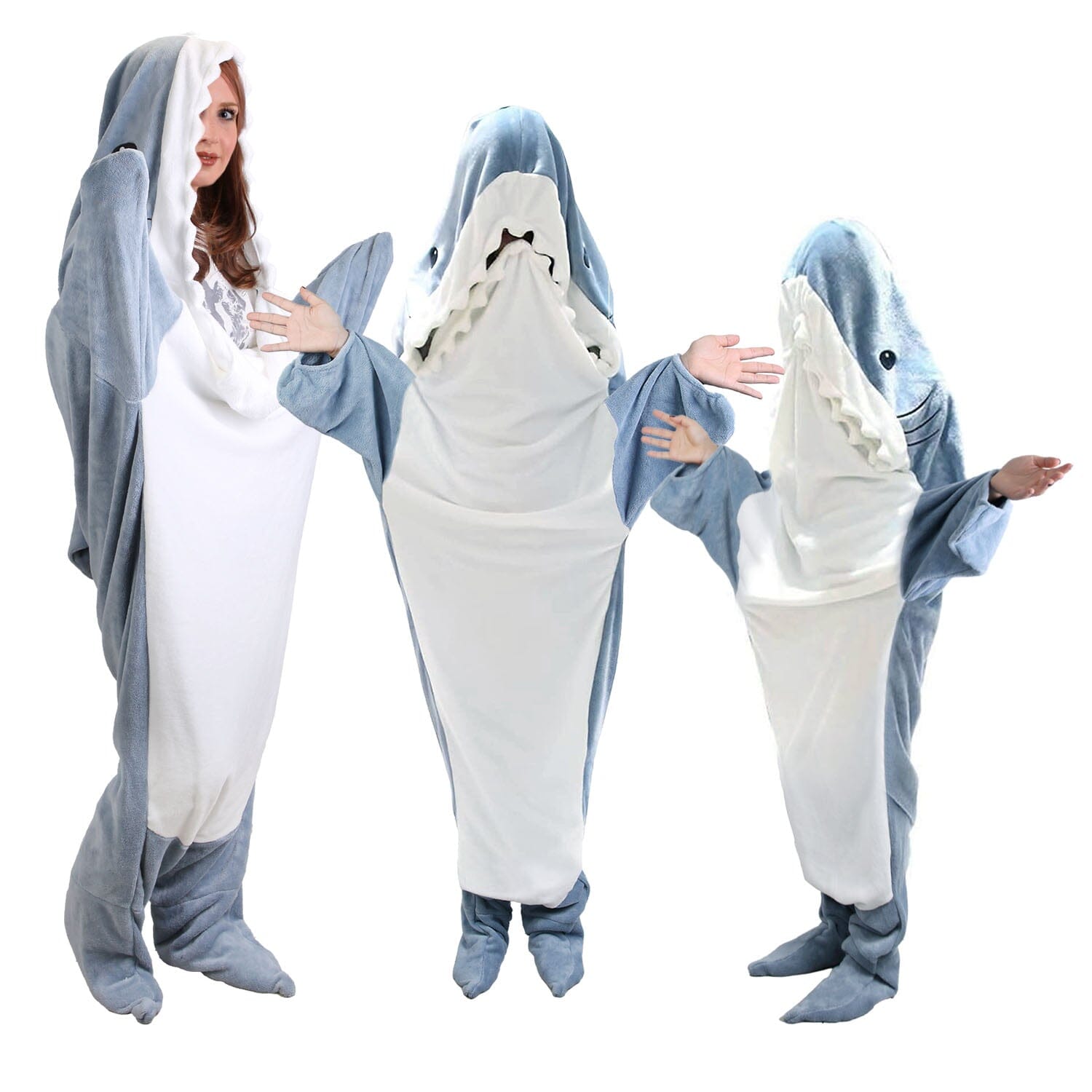 Wearable Shark Sleeping Bag Onezie with Zipper Bedding - DailySale