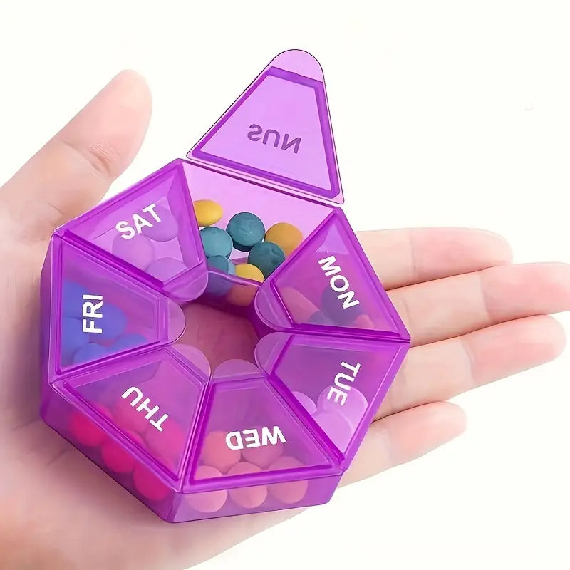 Weekly Rainbow Pill Box - 7-Grid Thickened Pill Storage Box Wellness - DailySale