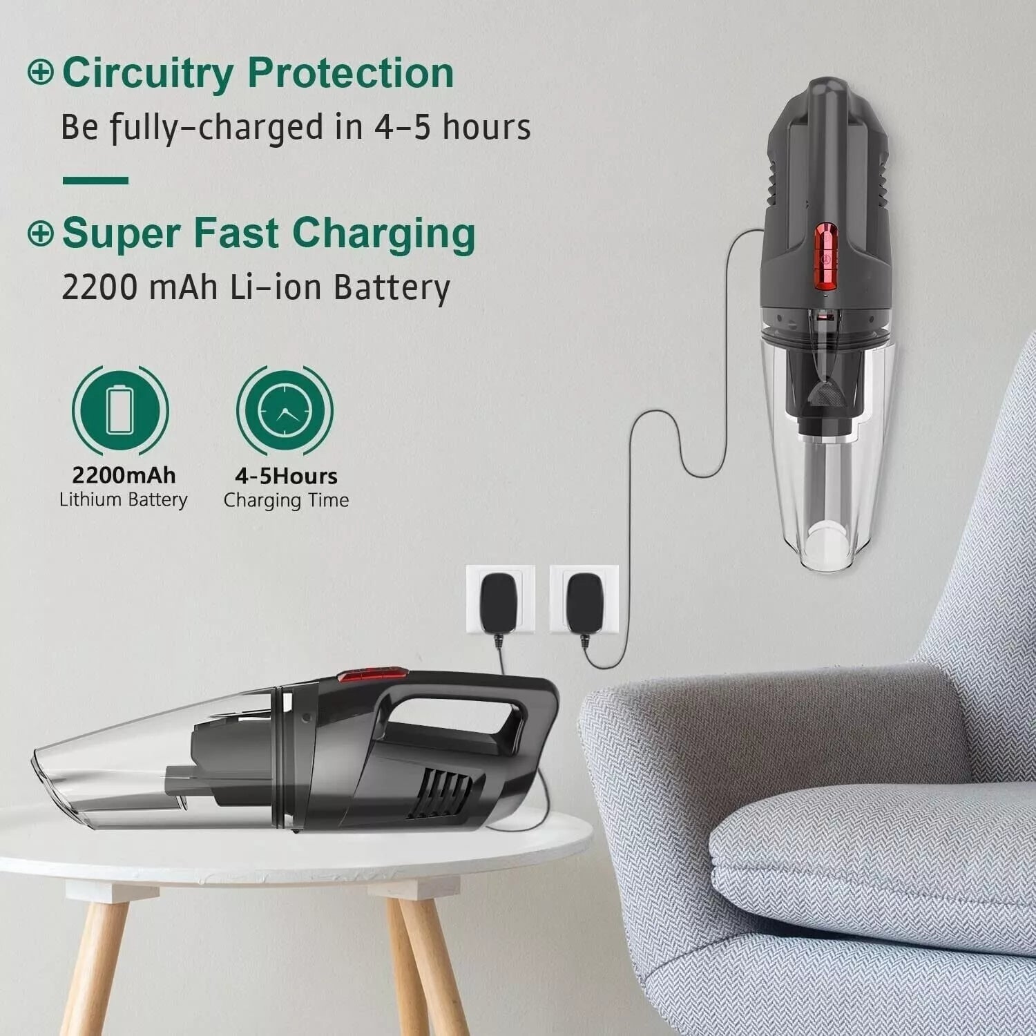 Whall EV-607 Handheld Vacuum Cordless, Hand Vacuum Cleaner (Refurbished) Automotive - DailySale