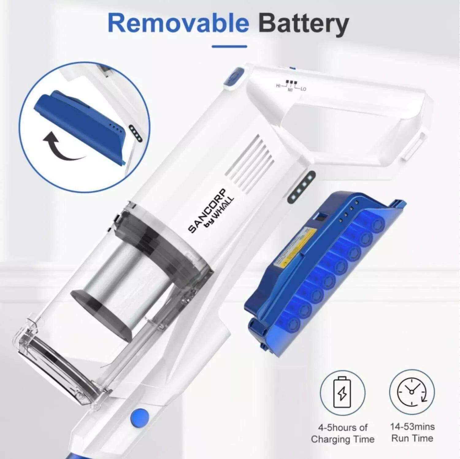 WHALL EV-691 Cordless Vacuum Cleaner 4-in-1 Foldable Cordless Stick (Refurbished) Household Appliances - DailySale