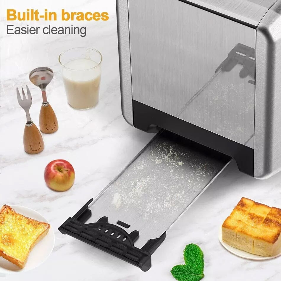 WHALL KST022GU Toasters 2 Slice Best Rated Prime - Stainless Steel (Refurbished) Kitchen Appliances - DailySale