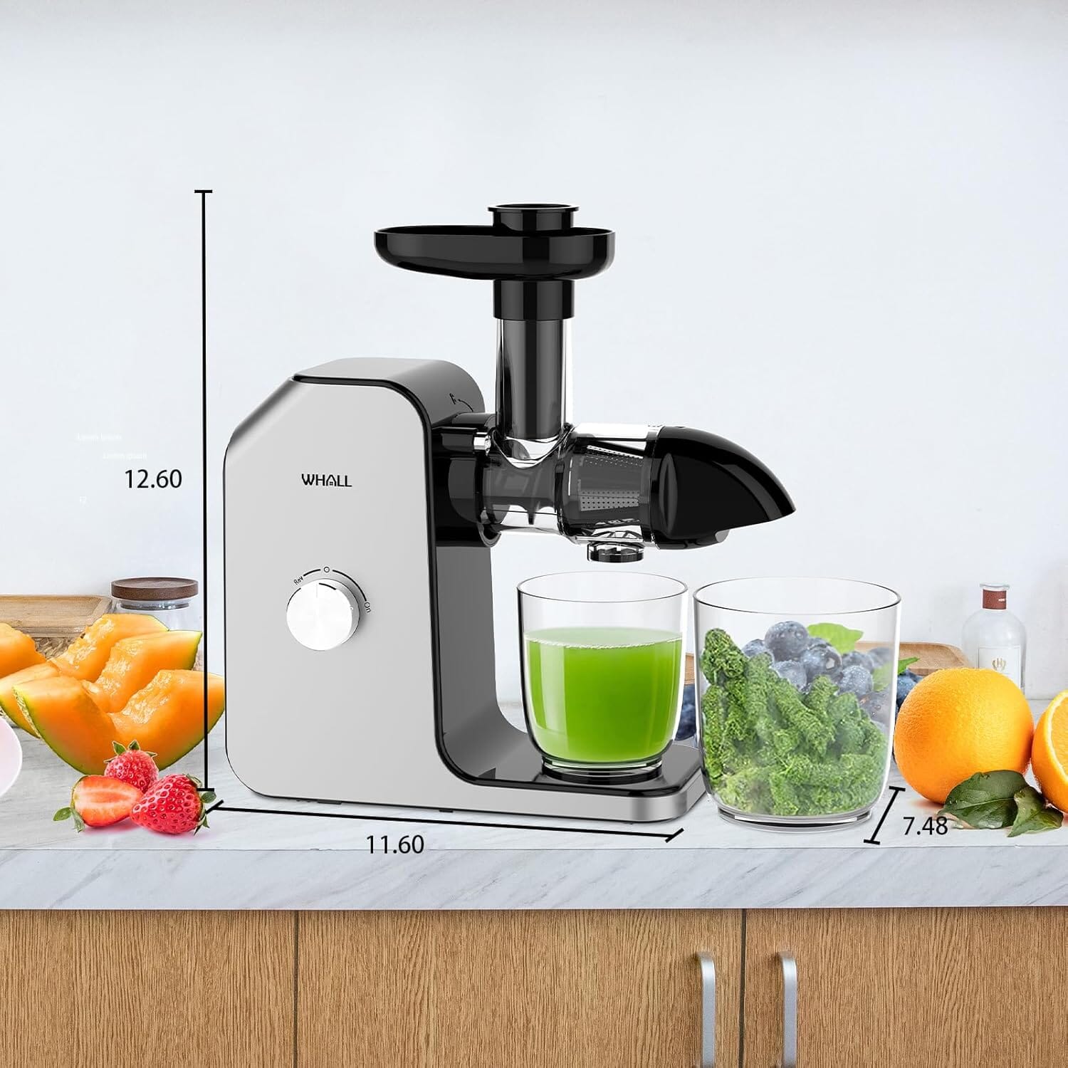 WHALL Masticating Juicer with Quiet Motor & Reverse Function Kitchen Appliances - DailySale