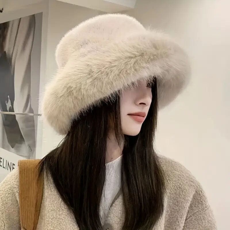 Wide Brim Fluffy Bucket Hat Women's Shoes & Accessories - DailySale