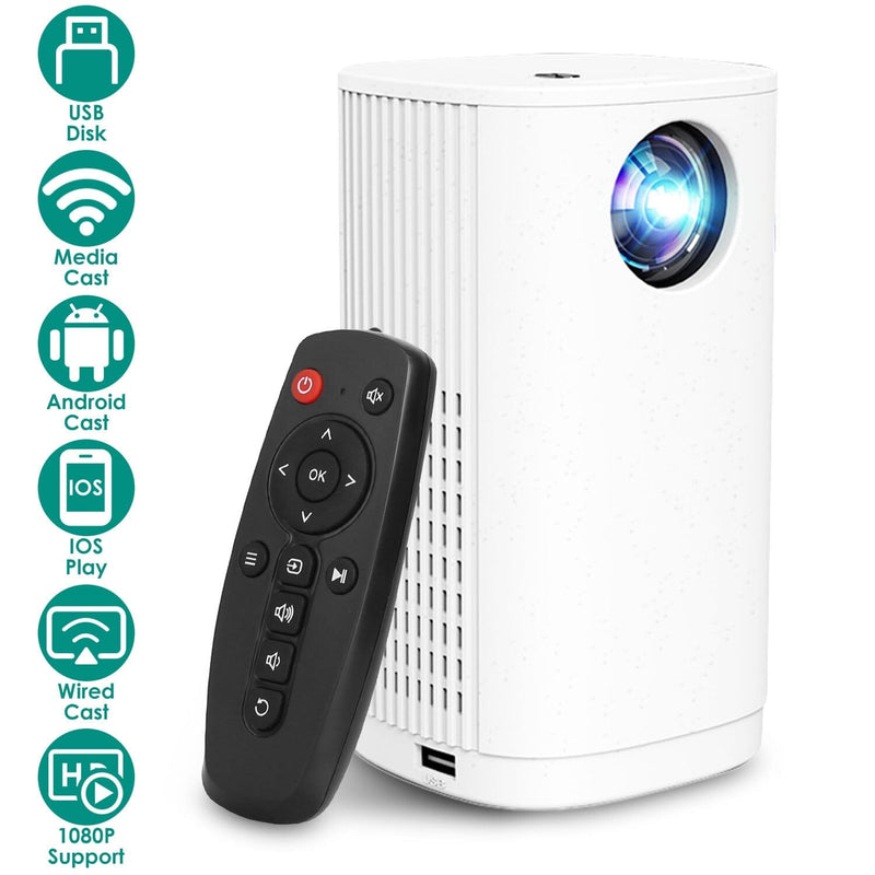 WiFi 1080P Projector Phone Projector Home Movie Projector Compatible with IOS Android iPads U Disk TV & Video - DailySale