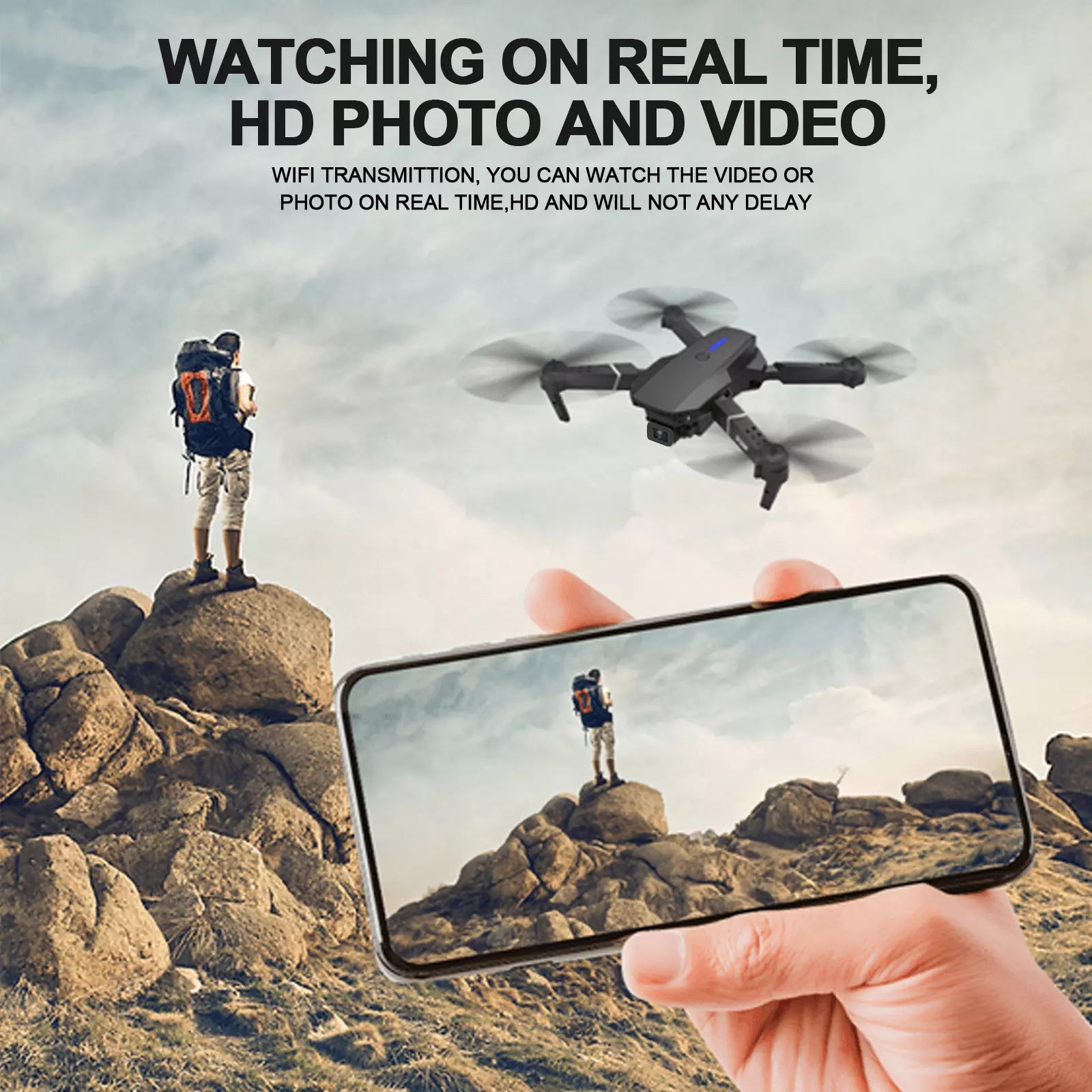 WiFi FPV RC Drone with 4K HD Camera 40Mins Flight Time Obstacle Avoidance Drone Cameras & Drones - DailySale