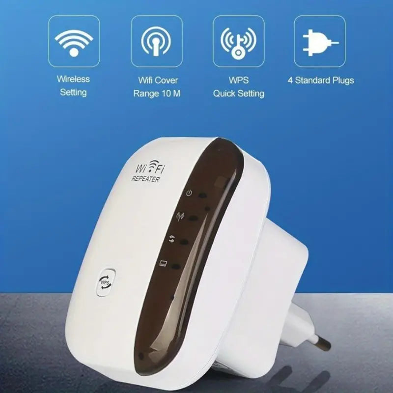 WiFi Long Range Amplifier Extender Signal Booster Wireless Internet Repeater with Ethernet Port Computer Accessories - DailySale