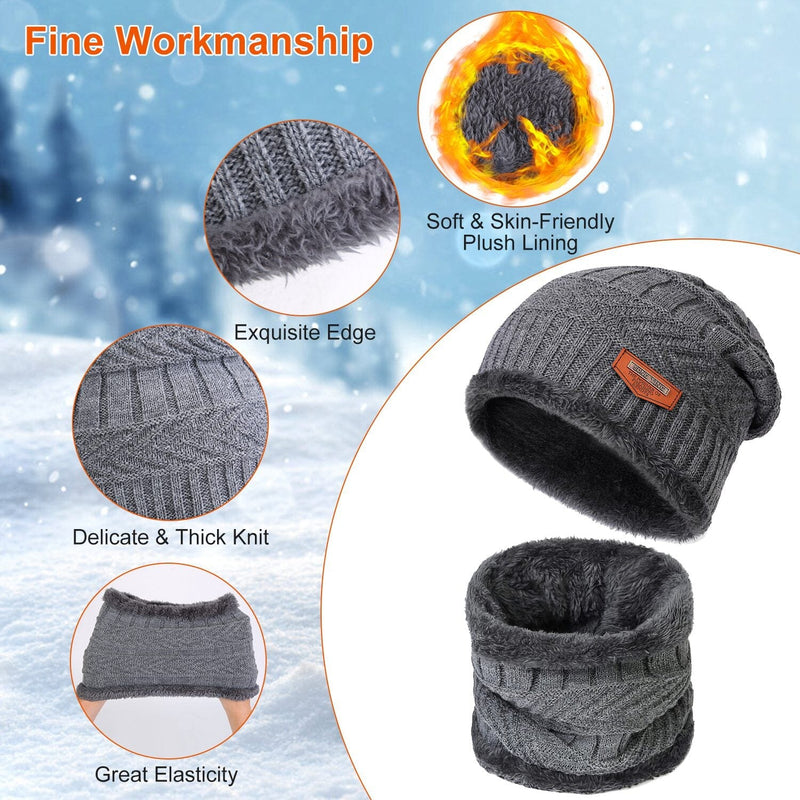 Winter Warm Beanie and Touch Screen Gloves Scarfs Set Sports & Outdoors - DailySale