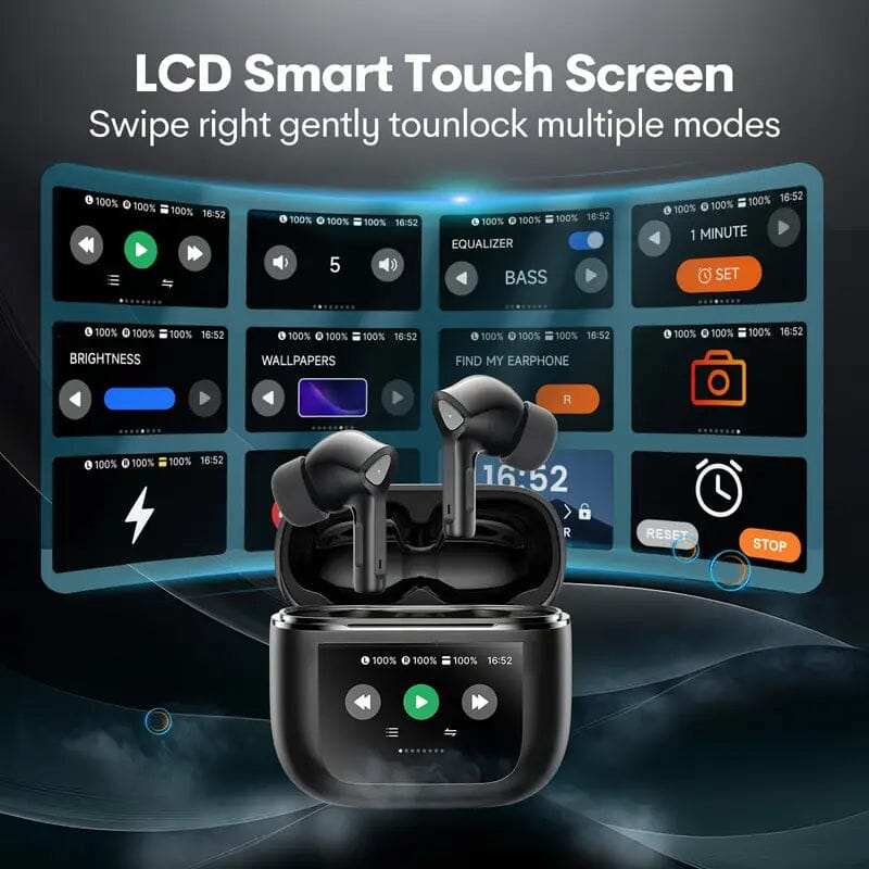 Wireless Earbuds with Smart Touch Screen Charging Case Headphones - DailySale