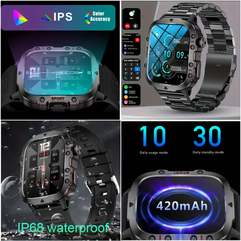 Wireless Talk Fitness AI Voice Outdoor 100+ Sports Mode Outdoor Smart Watch Smart Watches - DailySale