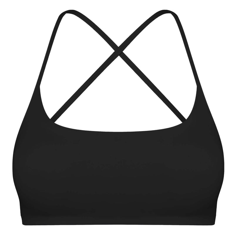 Women Cross Back Sport Bras Padded with Removable Pads Thin Straps Women's Swimwear & Lingerie Black S - DailySale