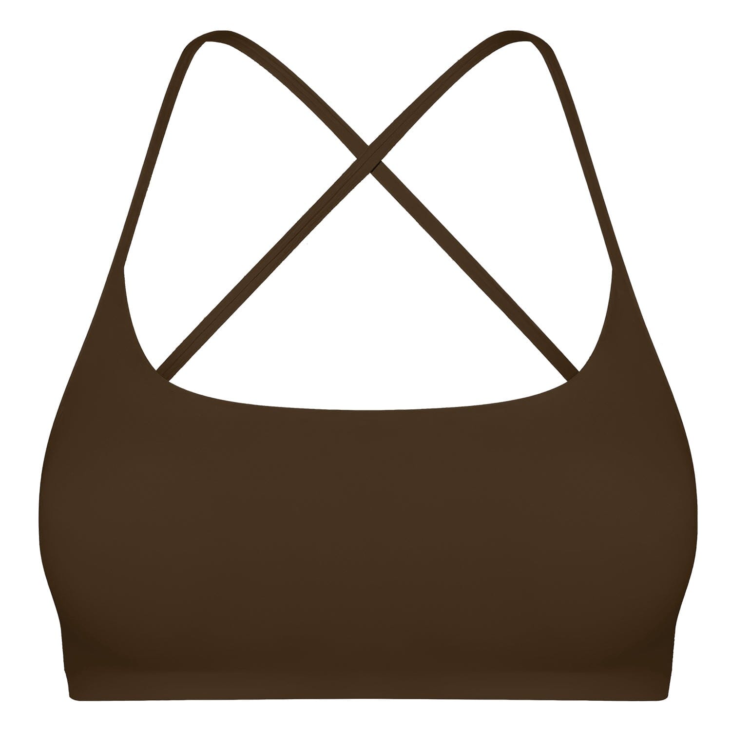 Women Cross Back Sport Bras Padded with Removable Pads Thin Straps Women's Swimwear & Lingerie Brown S - DailySale