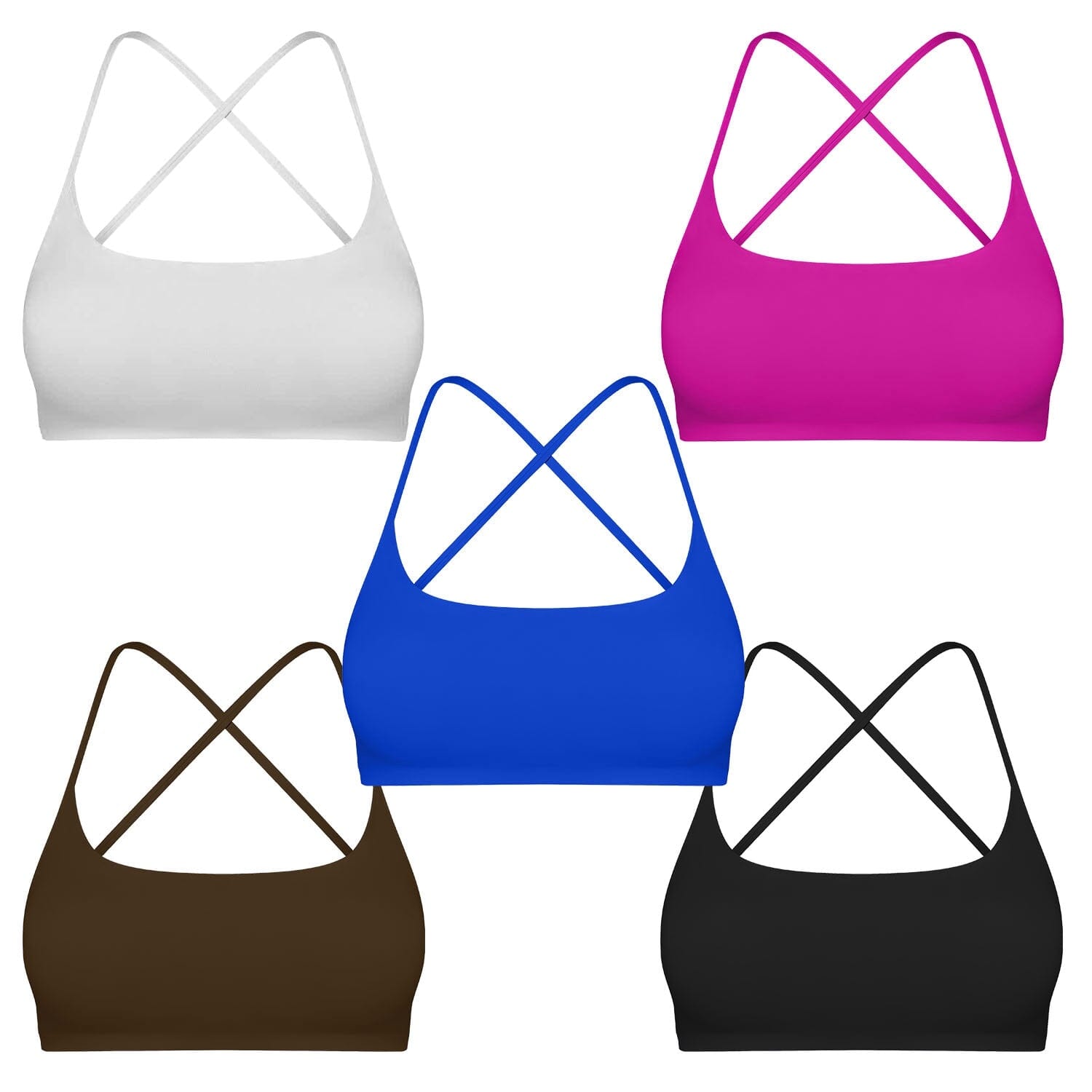 Women Cross Back Sport Bras Padded with Removable Pads Thin Straps Women's Swimwear & Lingerie - DailySale