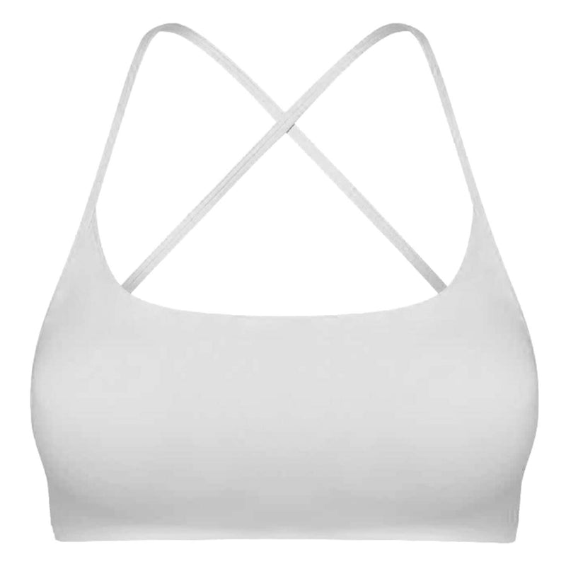 Women Cross Back Sport Bras Padded with Removable Pads Thin Straps Women's Swimwear & Lingerie White S - DailySale
