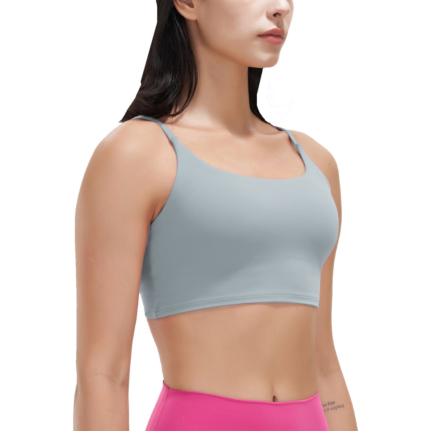 Women Strap Sport Bras Padded Strappy Tank Tops Women's Swimwear & Lingerie Gray S - DailySale