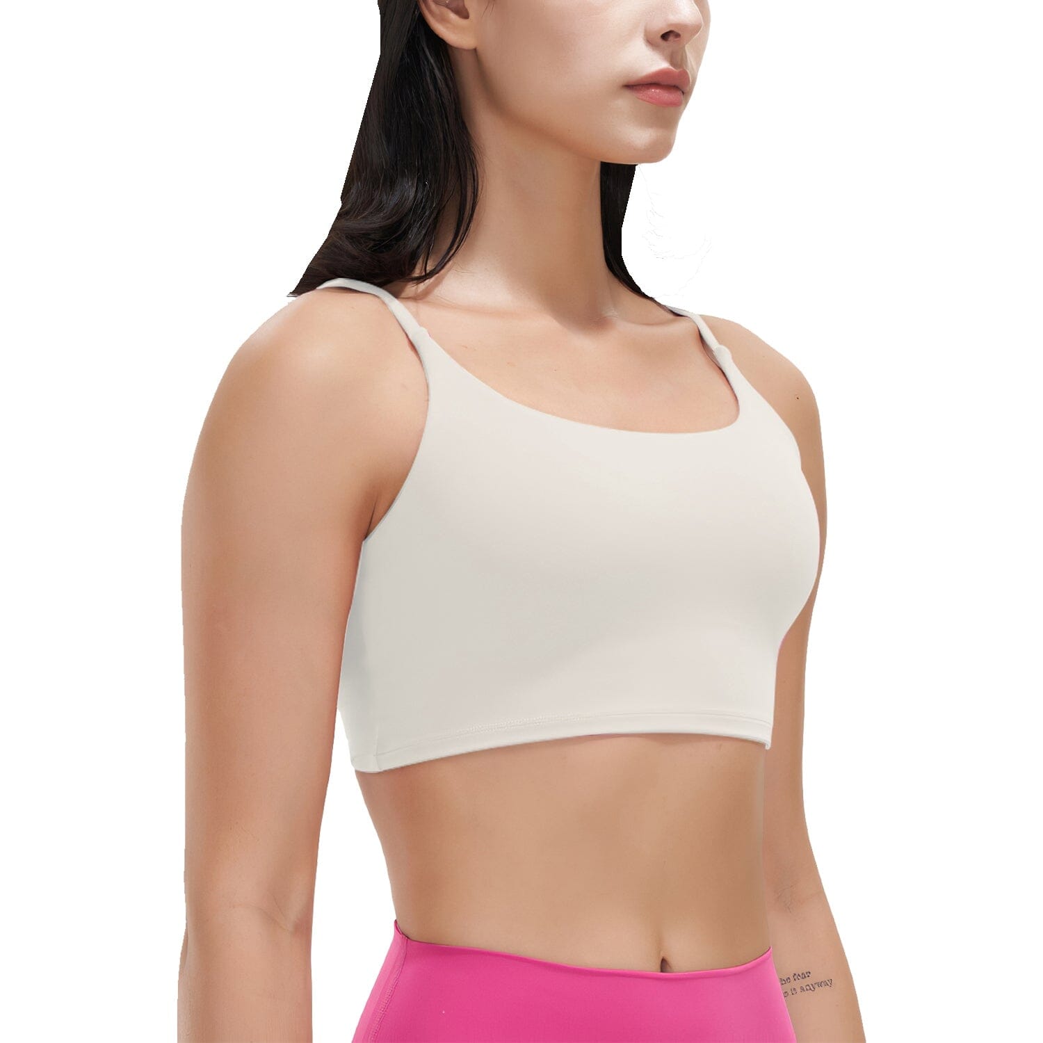 Women Strap Sport Bras Padded Strappy Tank Tops Women's Swimwear & Lingerie Ivory S - DailySale