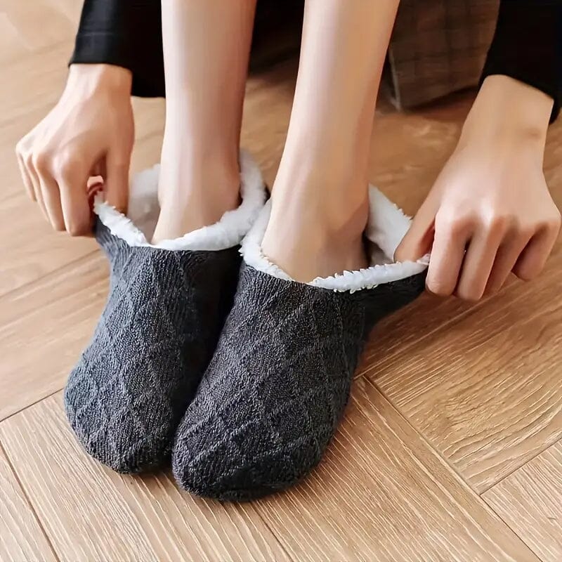 Women's Autumn Winter Plush Lined Indoor Low Cut Socks Women's Shoes & Accessories - DailySale