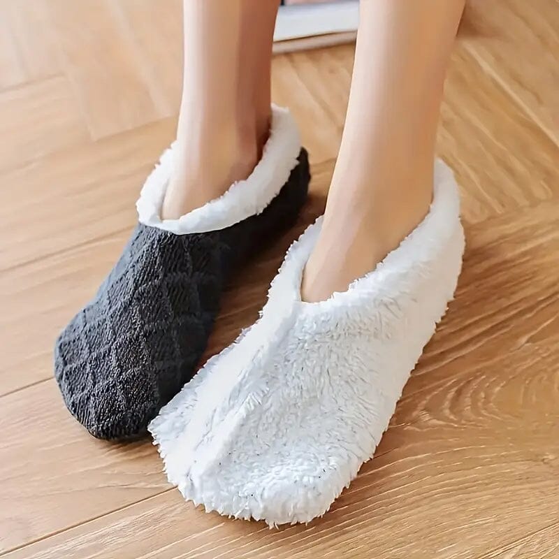 Women's Autumn Winter Plush Lined Indoor Low Cut Socks Women's Shoes & Accessories - DailySale