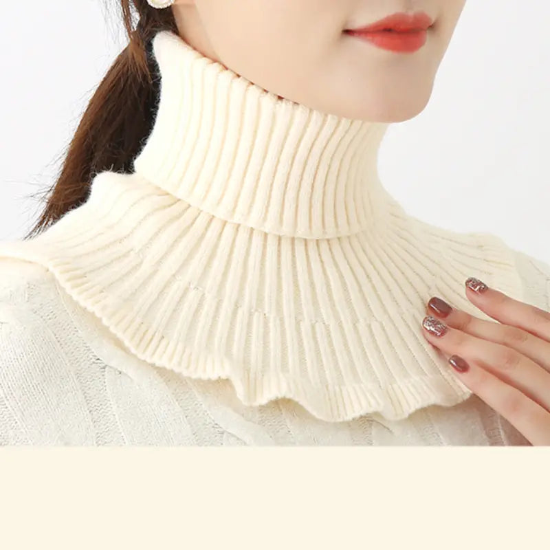 Women's Coldproof Warm Knitted Neck Scarf Women's Shoes & Accessories Beige - DailySale