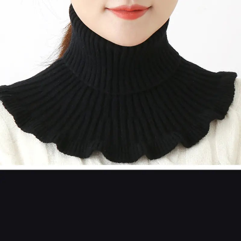 Women's Coldproof Warm Knitted Neck Scarf Women's Shoes & Accessories Black - DailySale