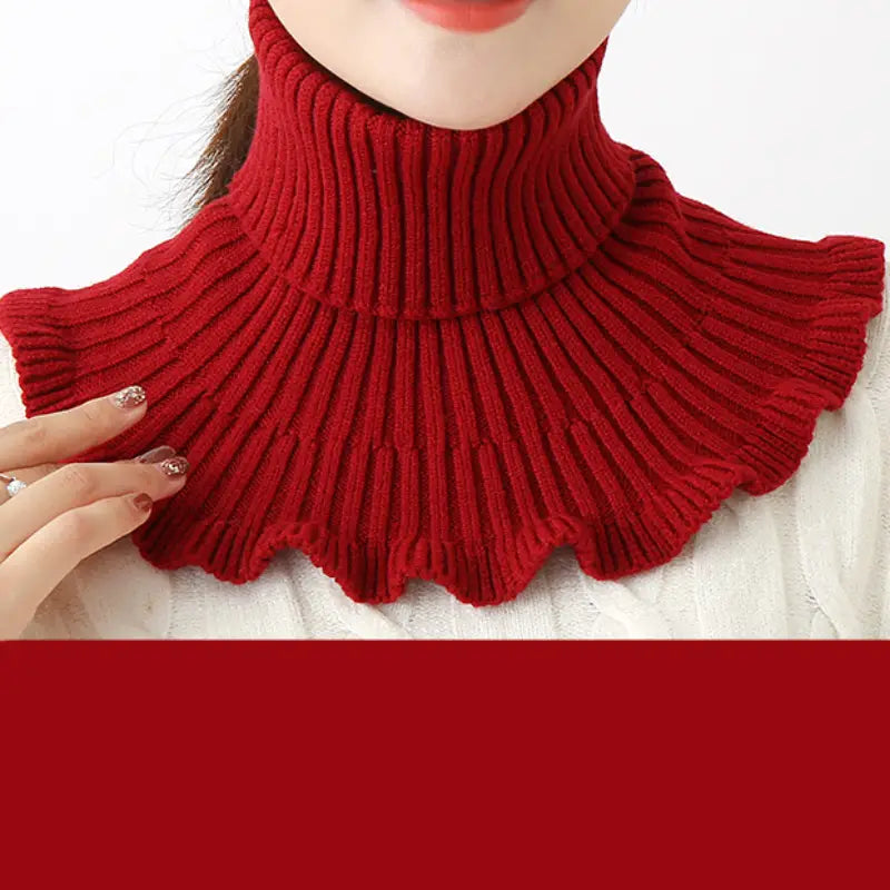 Women's Coldproof Warm Knitted Neck Scarf Women's Shoes & Accessories Burgundy - DailySale