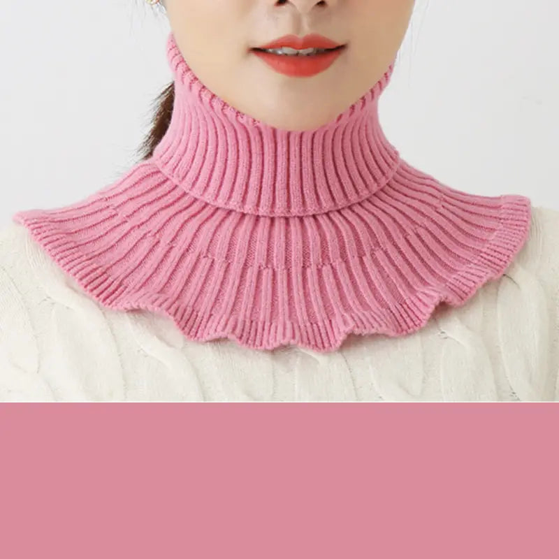 Women's Coldproof Warm Knitted Neck Scarf Women's Shoes & Accessories Dark Pink - DailySale