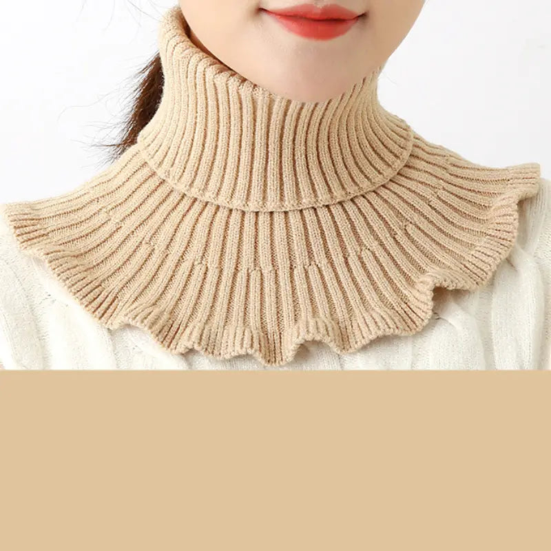 Women's Coldproof Warm Knitted Neck Scarf Women's Shoes & Accessories Khaki - DailySale
